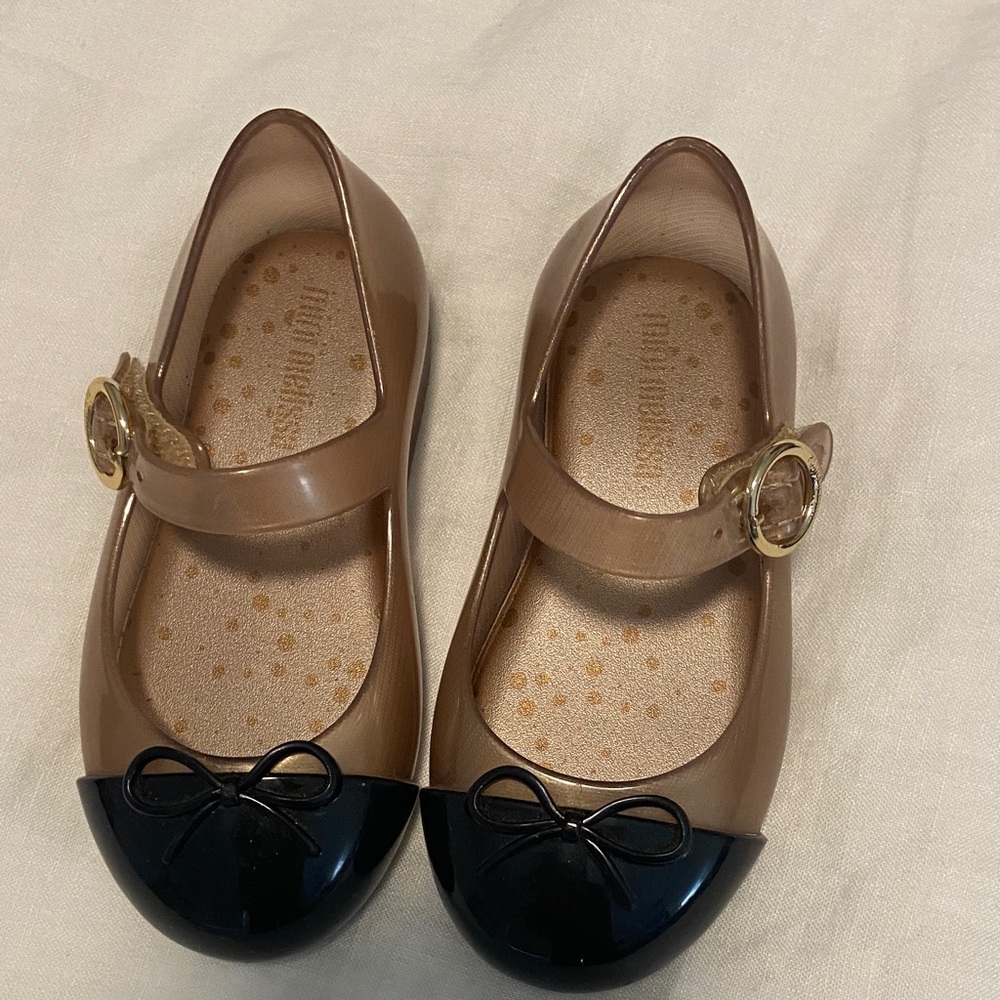 Mini Melissa Black and Tan Dress Shoes